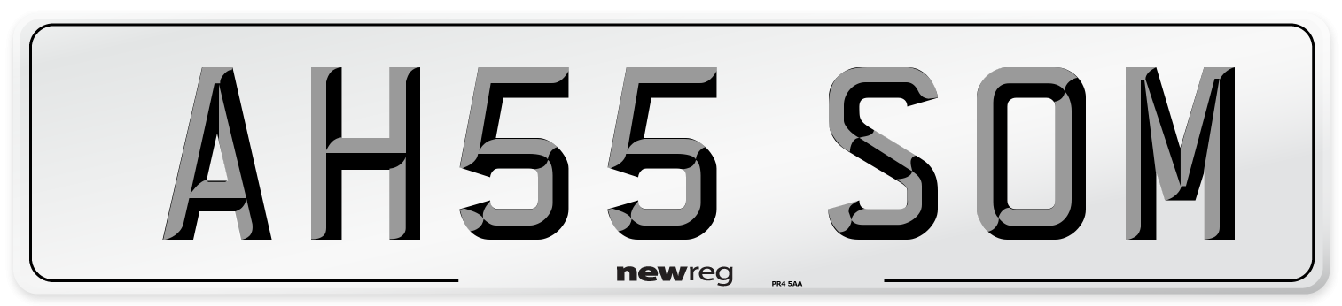 AH55 SOM Number Plate from New Reg